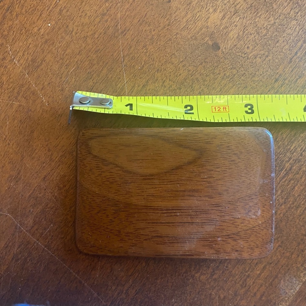 Vintage Handcrafted Wooden Belt Buckle Natural‎ Grain Rectangular Brown Rustic